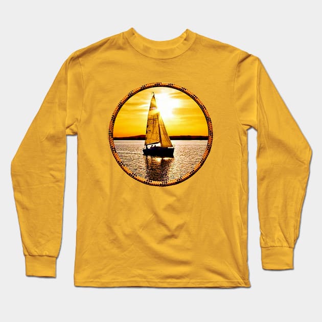 Sunset Sail Long Sleeve T-Shirt by Manatee Max